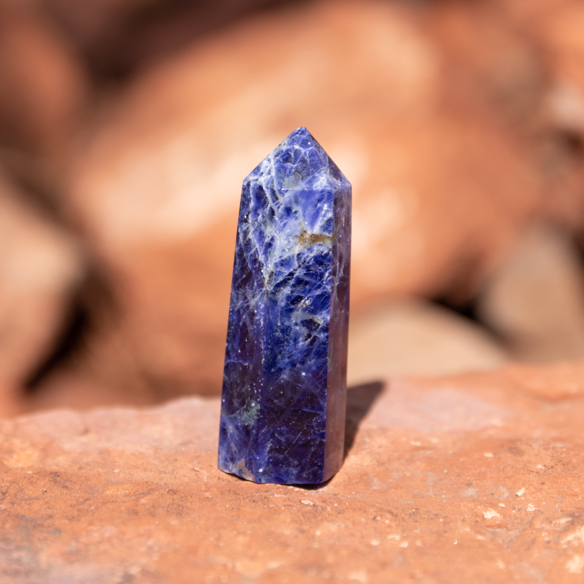 healing crystals: sodalite point in sedona, arizona