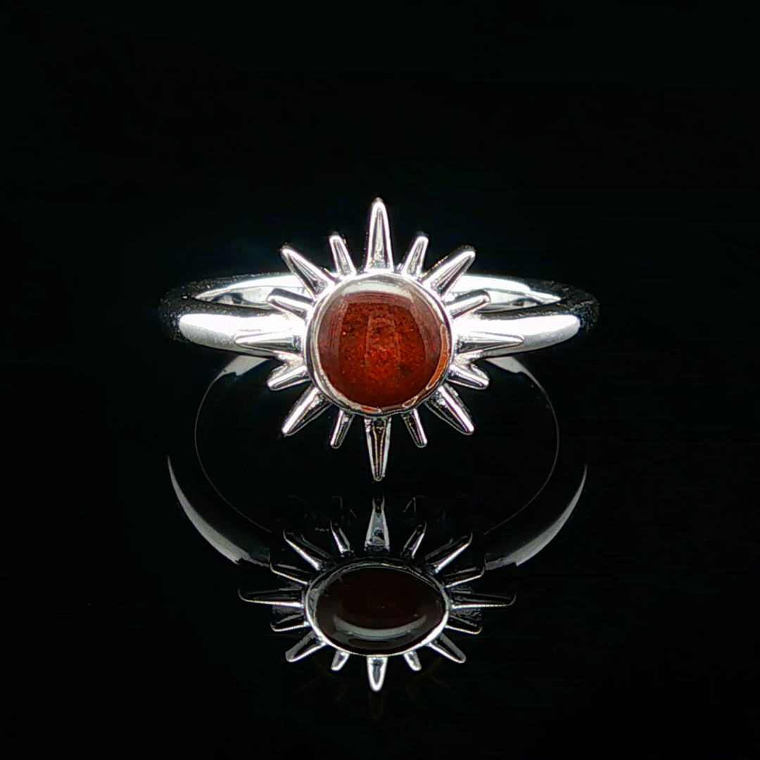 The Vortex Ring Collection: Delicate Sunburst Bell Rock Dune Ring front view again