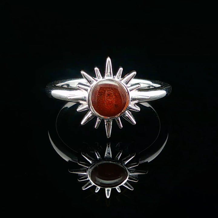 The Vortex Ring Collection: Delicate Sunburst Bell Rock Dune Ring front view again
