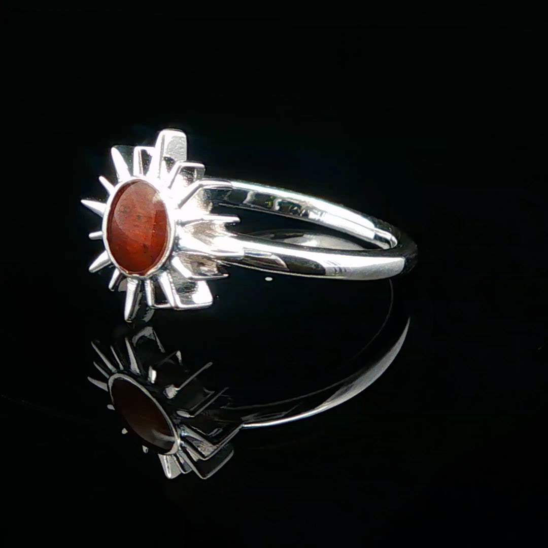 The Vortex Ring Collection: Delicate Sunburst Bell Rock Dune Ring side view