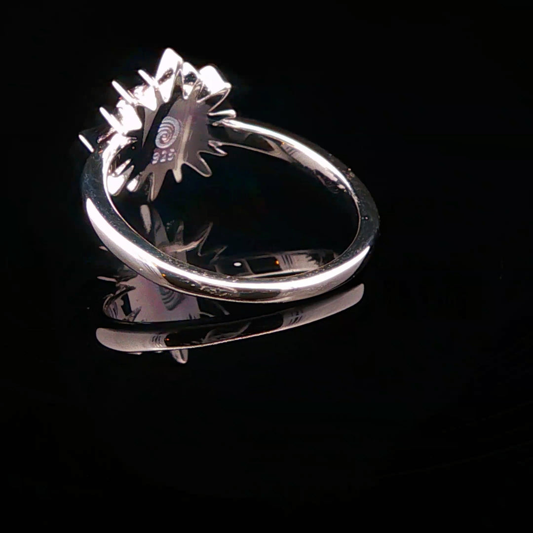 The Vortex Ring Collection: Delicate Sunburst Turquoise Dune Ring back view