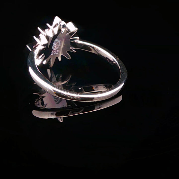 The Vortex Ring Collection: Delicate Sunburst Turquoise Dune Ring back view