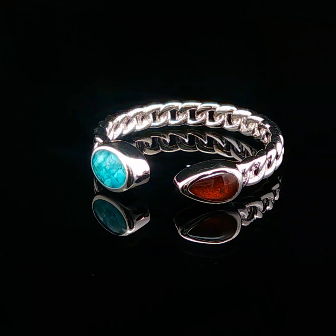 The Vortex Ring Collection: Stepping Stones Bell Rock &amp; Turquoise Ring front view