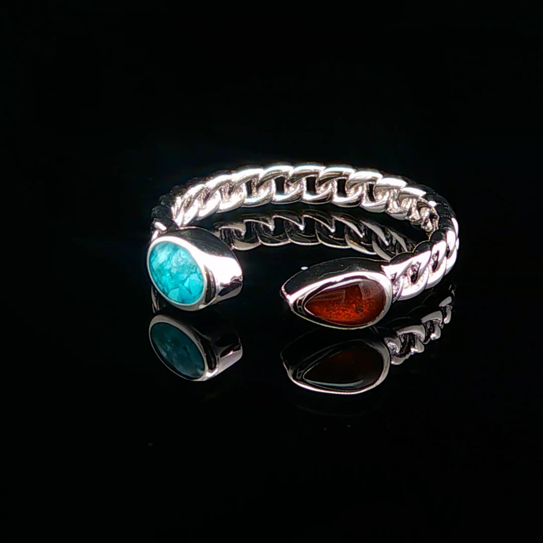 The Vortex Ring Collection: Stepping Stones Bell Rock &amp; Turquoise Ring front view again
