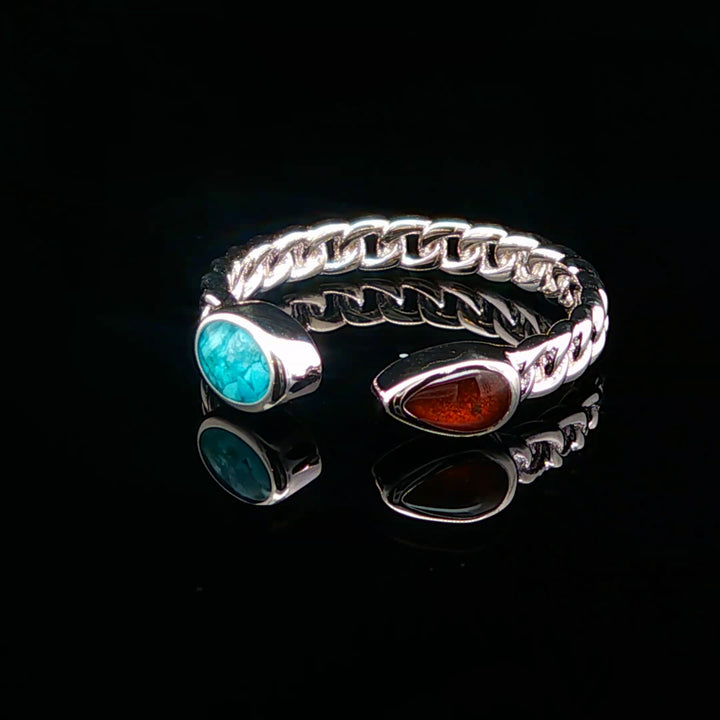 The Vortex Ring Collection: Stepping Stones Bell Rock &amp; Turquoise Ring front view again