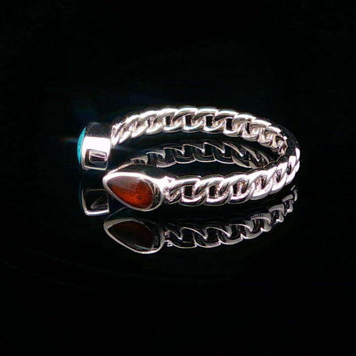 The Vortex Ring Collection: Stepping Stones Bell Rock &amp; Turquoise Ring side view