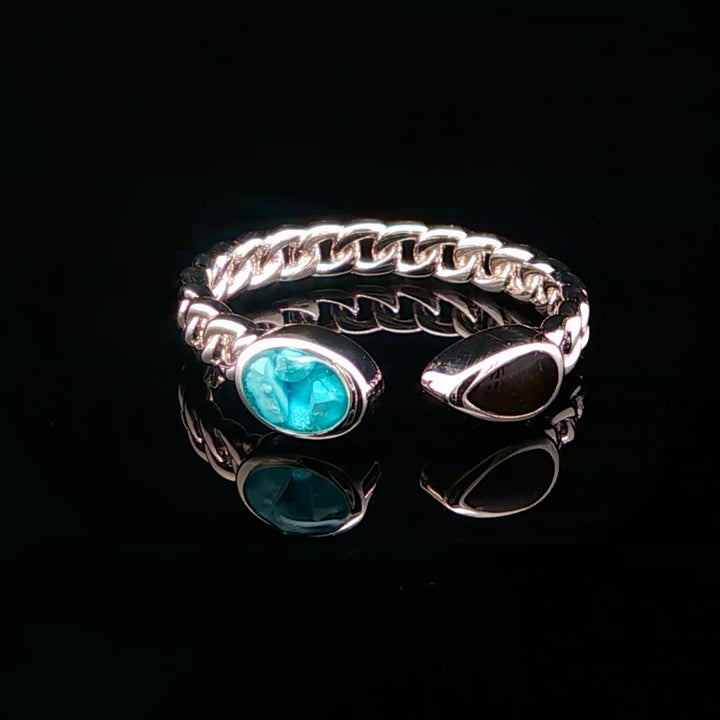 The Vortex Ring Collection: Stepping Stones Cathedral Rock &amp; Turquoise Ring front view