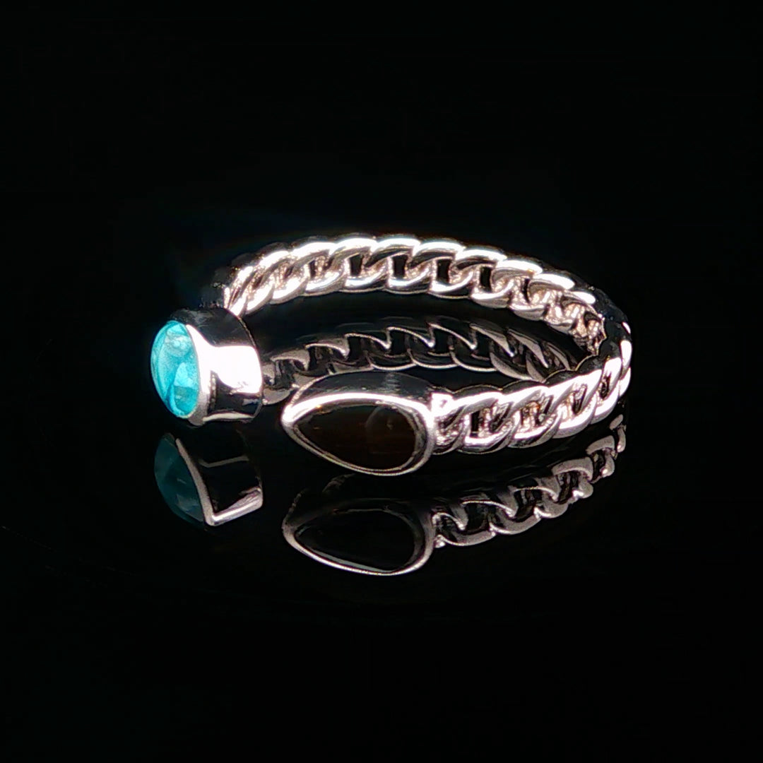 The Vortex Ring Collection: Stepping Stones Cathedral Rock &amp; Turquoise Ring side view