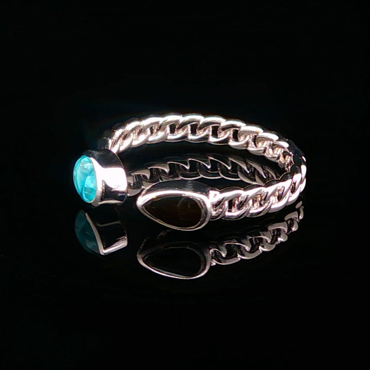 The Vortex Ring Collection: Stepping Stones Cathedral Rock &amp; Turquoise Ring side view