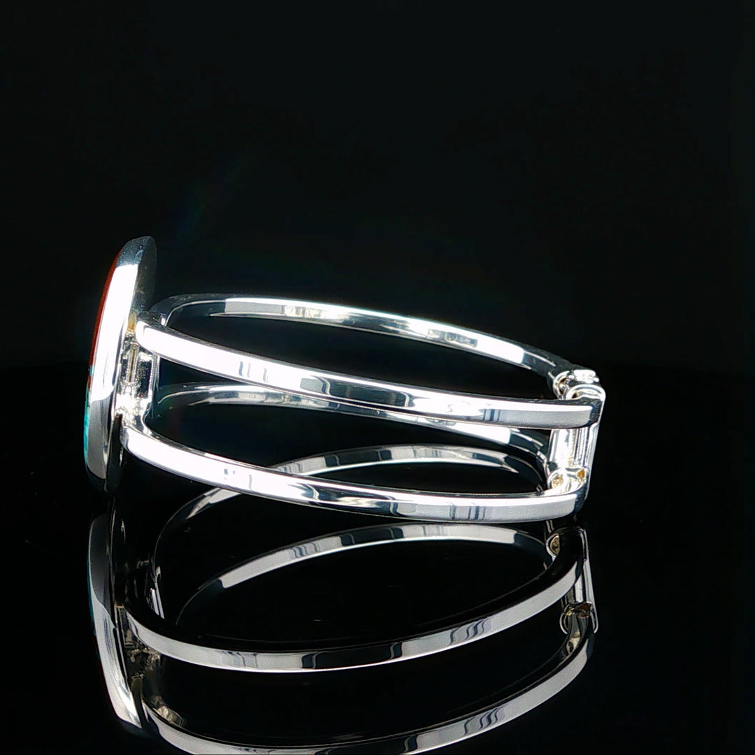 Turquoise & Bell Rock Charged Bracelet side view