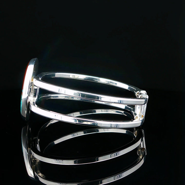 Turquoise & Bell Rock Charged Bracelet side view