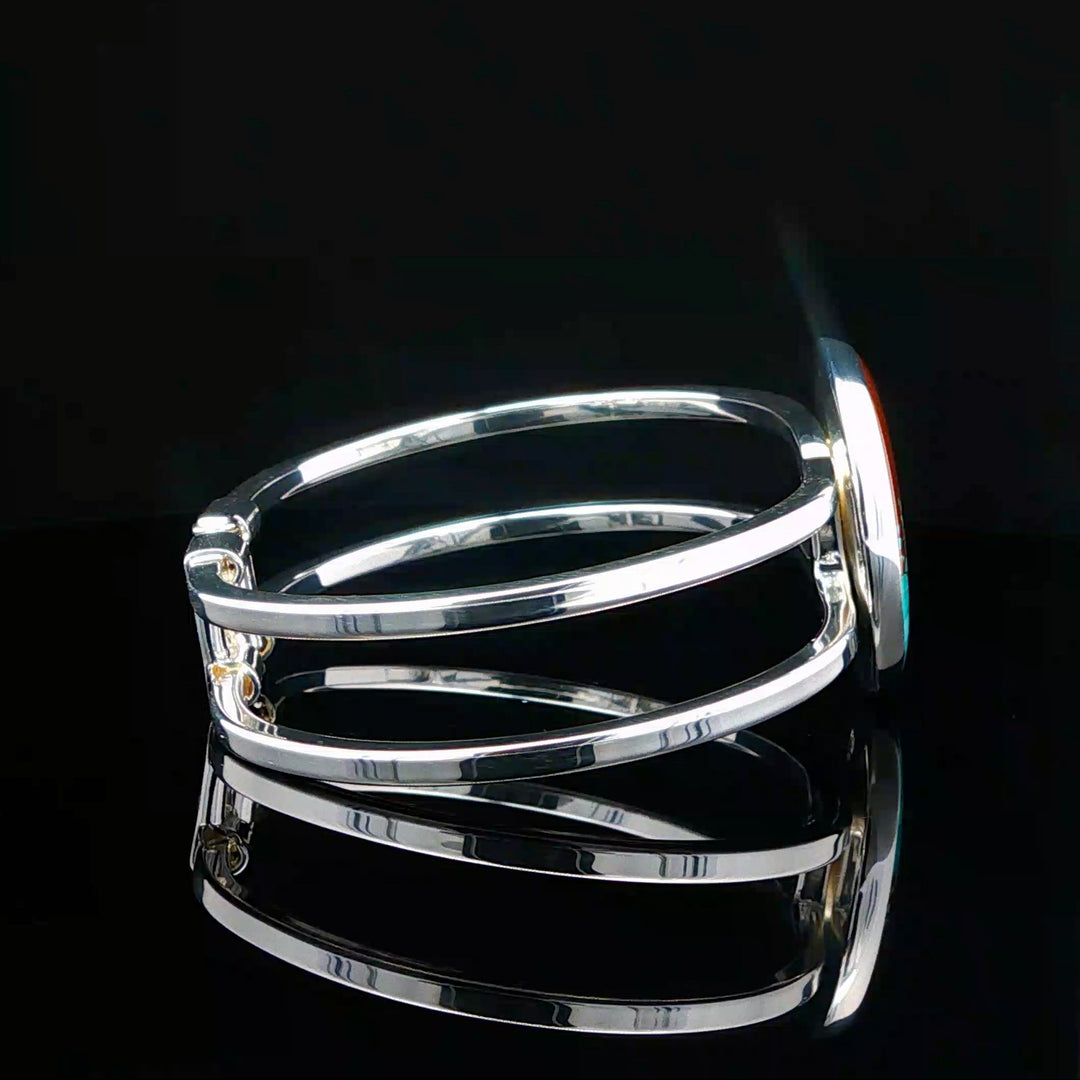 Turquoise & Bell Rock Charged Bracelet side view