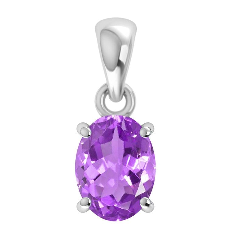 Amethyst Faceted Sterling Silver Pendant