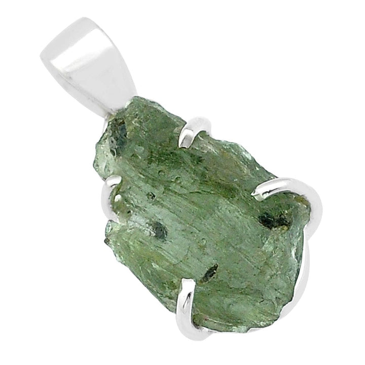 Moldavite Rough Sterling Silver Pendant
