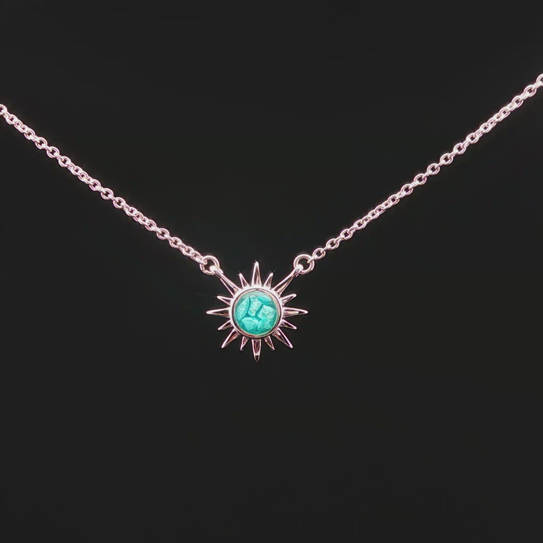 Delicate Sunburst Turquoise Necklace