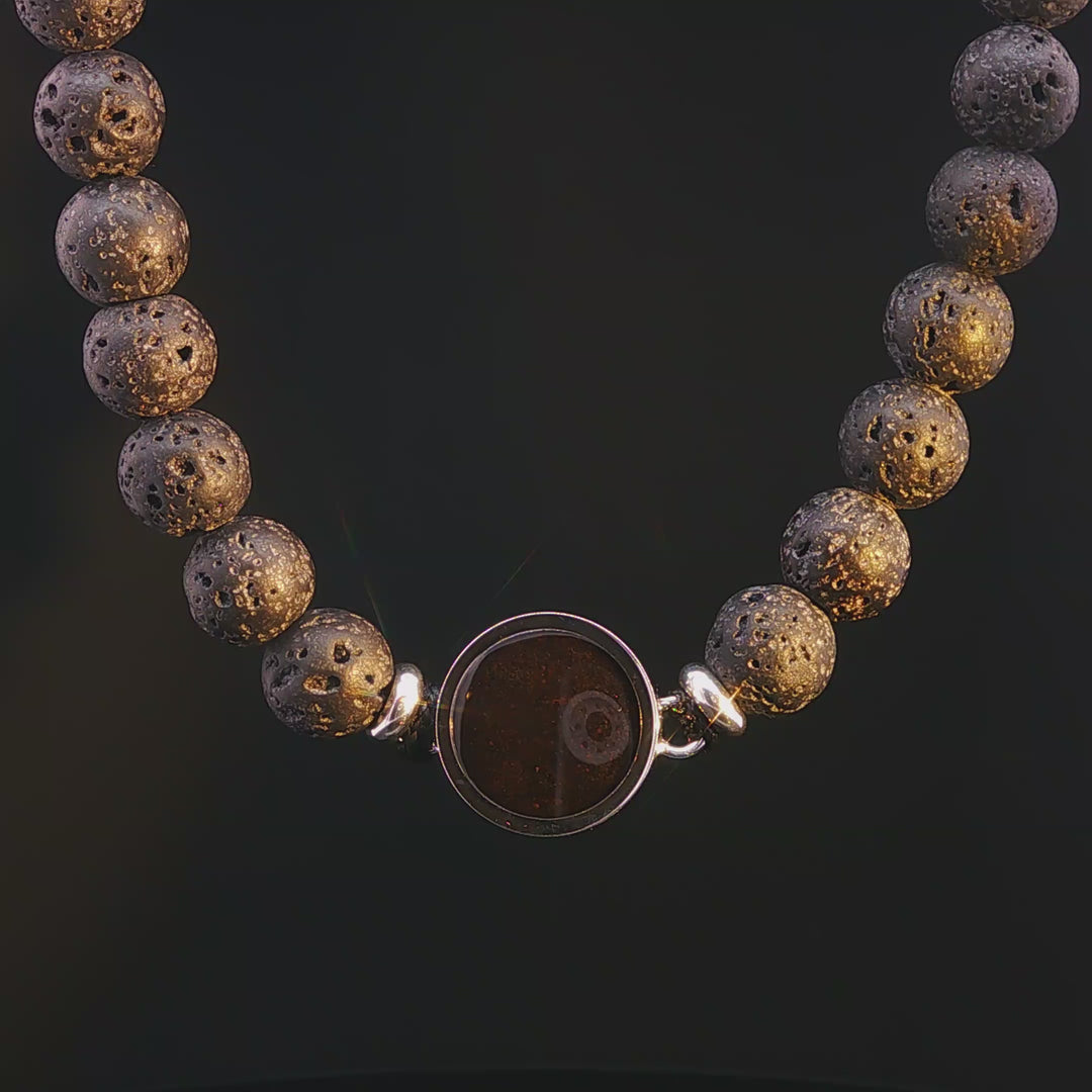 Men's Lava Stone Cathedral Rock Beaded Bracelet