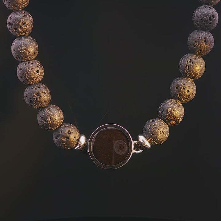 Men's Lava Stone Cathedral Rock Beaded Bracelet