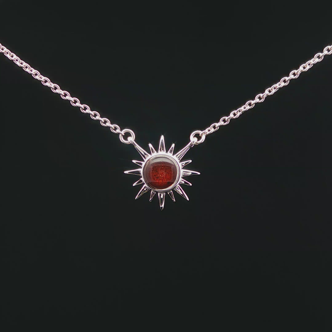 Delicate Sunburst Bell Rock Necklace