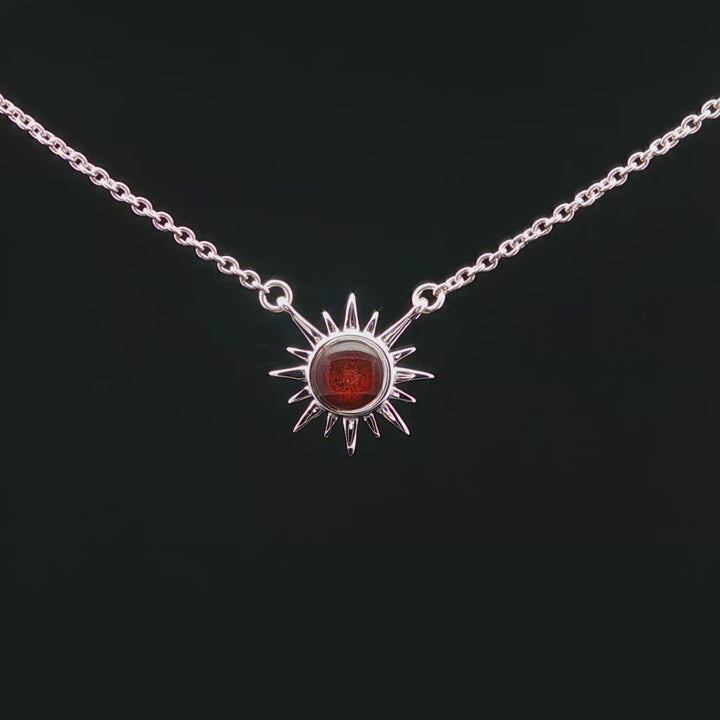 Delicate Sunburst Bell Rock Necklace