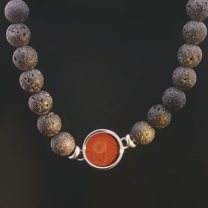 Men's Lava Stone Bell Rock Beaded Bracelet