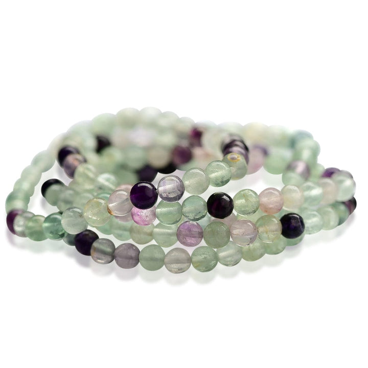 healing crystal jewelry: fluorite crystal bracelet - Small Beads