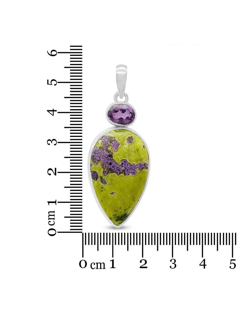 Atlantasite with Amethyst Sterling Silver Pendant