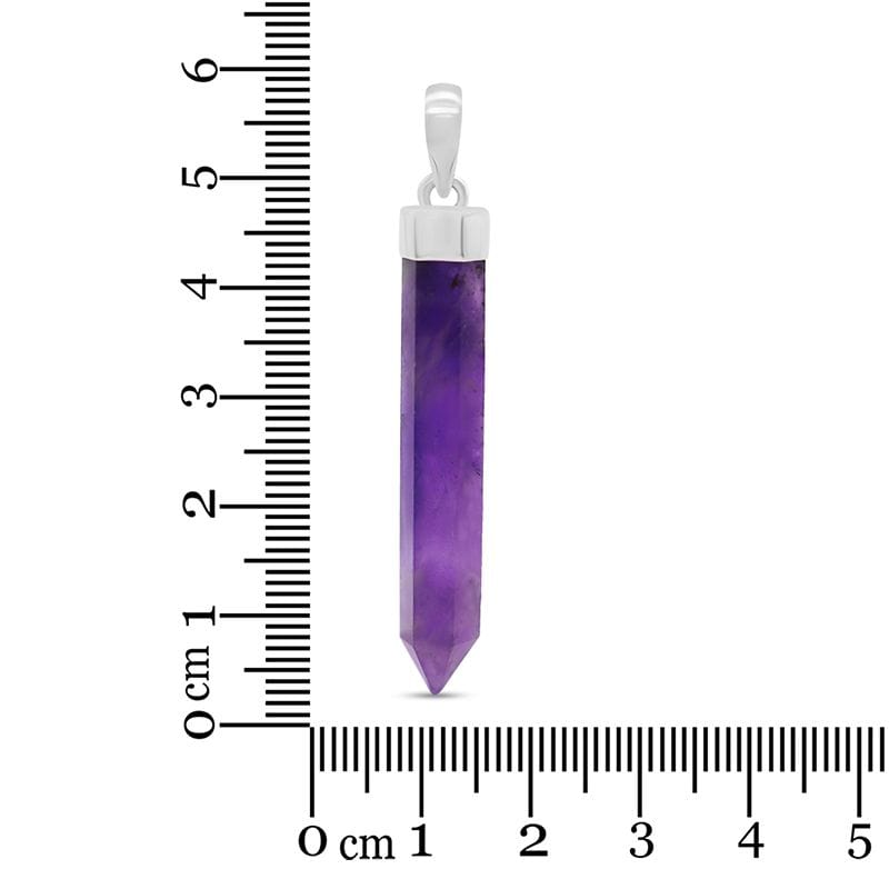 Amethyst Sterling Silver Point Pendant