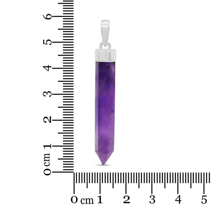 Amethyst Sterling Silver Point Pendant