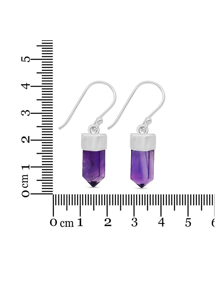 Amethyst Point Sterling Silver Earrings