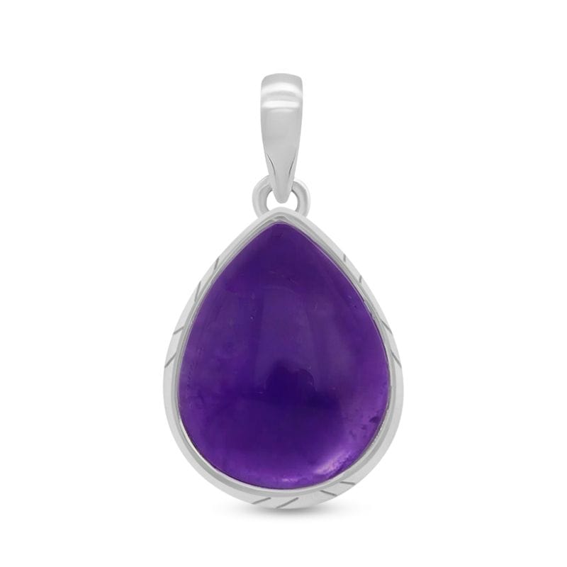 Amethyst Sterling Silver Teardrop Pendant