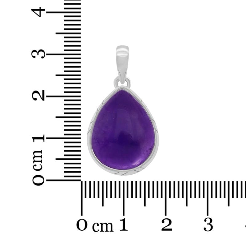 Amethyst Sterling Silver Teardrop Pendant