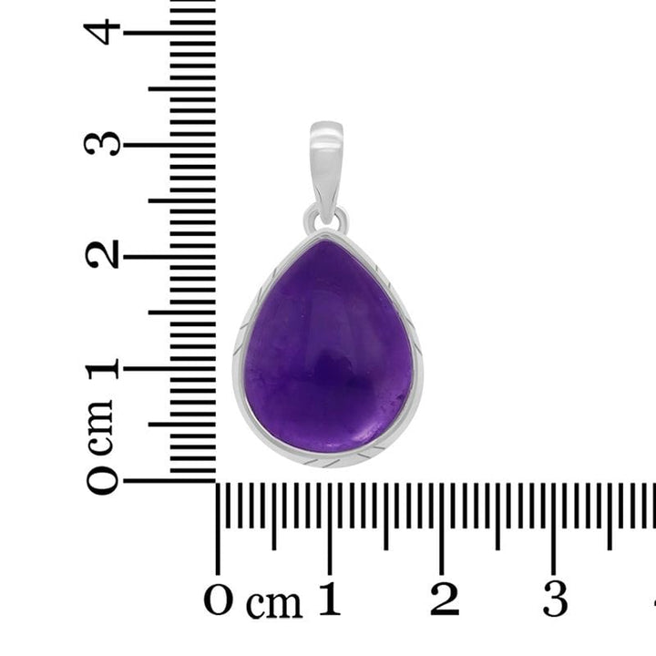 Amethyst Sterling Silver Teardrop Pendant