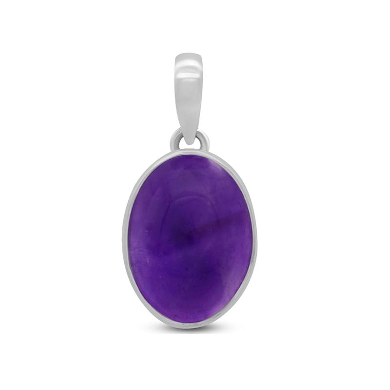 Amethyst Sterling Silver Oval Pendant