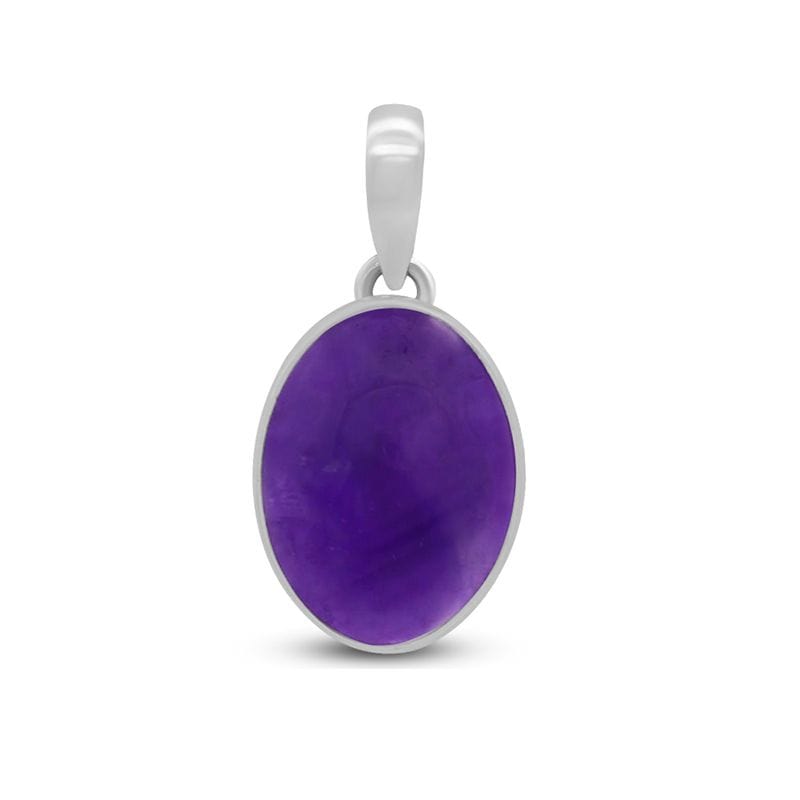 Amethyst Sterling Silver Oval Pendant