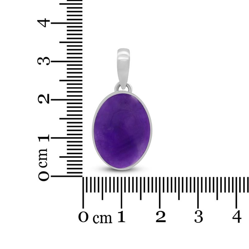 Amethyst Sterling Silver Oval Pendant
