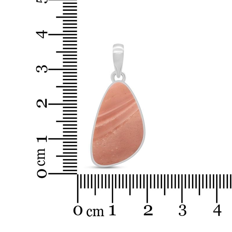 Pink Opal Sterling Silver Pendant - Free Form