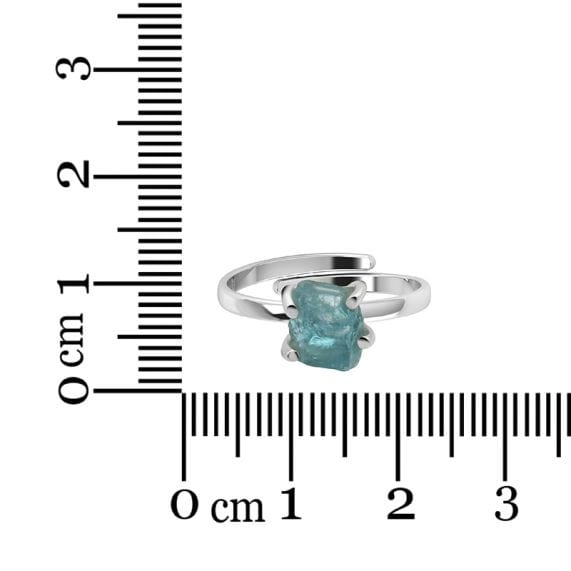 Raw Stone Aquamarine Sterling Silver Ring