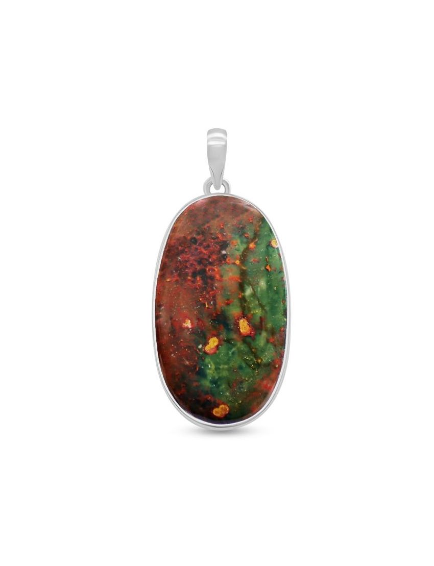 Bloodstone Sterling Silver pendant - Oval