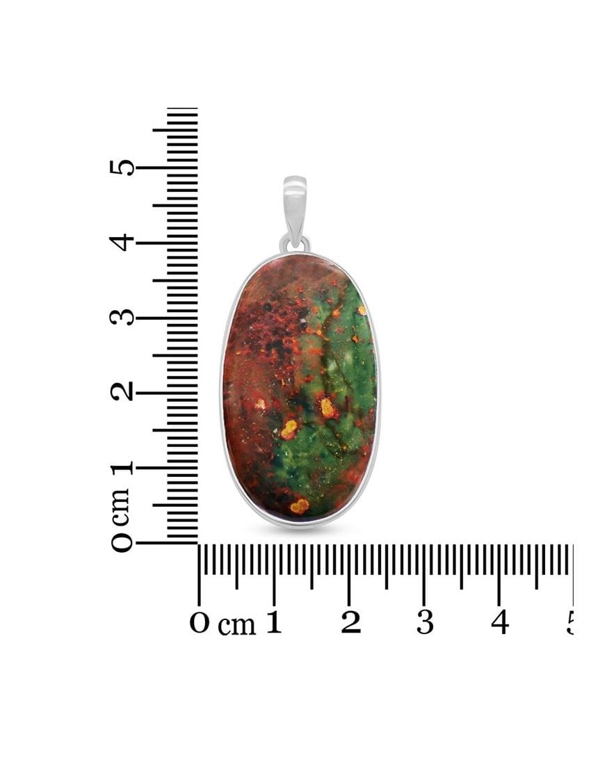 Bloodstone Sterling Silver pendant - Oval