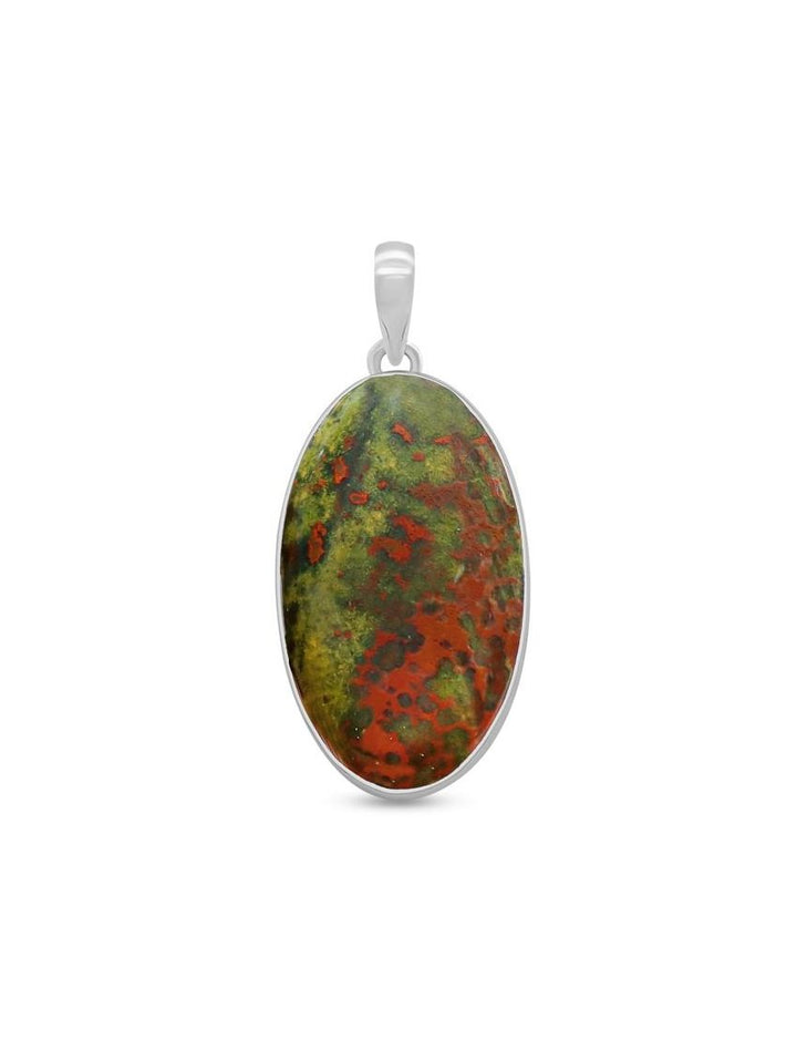 Bloodstone Sterling Silver pendant - Oval