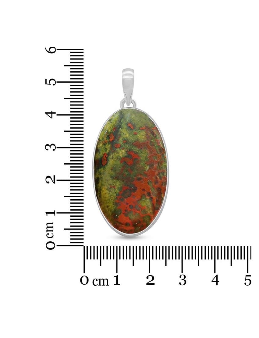 Bloodstone Sterling Silver pendant - Oval