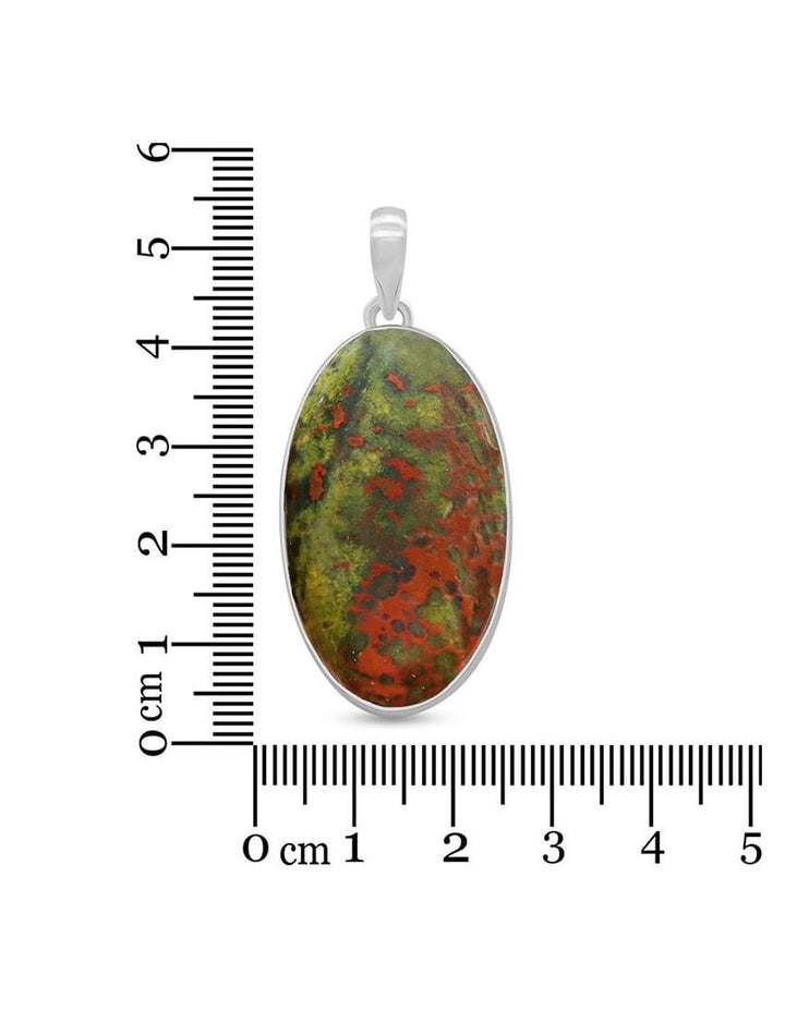 Bloodstone Sterling Silver pendant - Oval