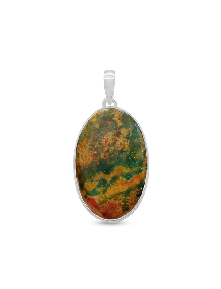 Bloodstone Sterling Silver pendant - Oval