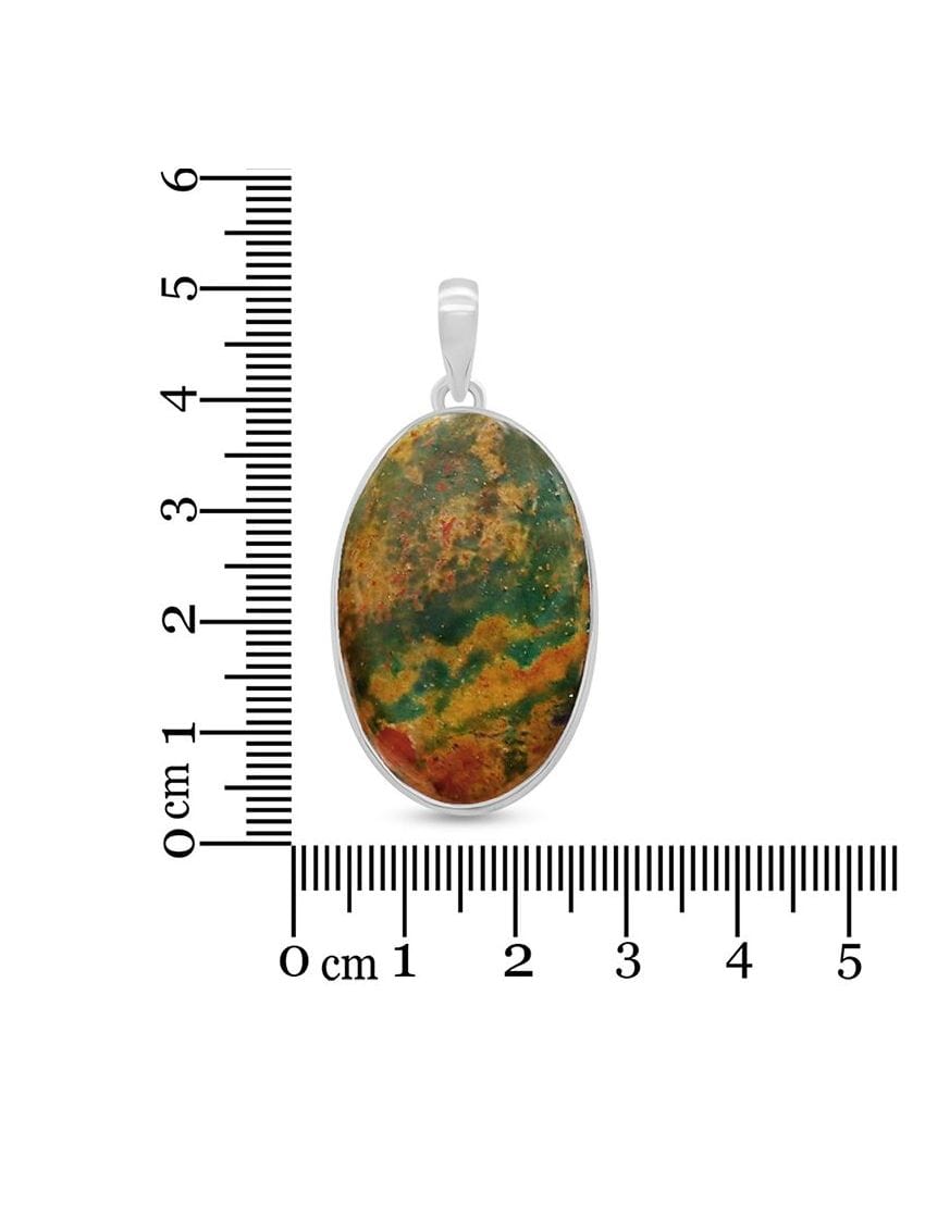 Bloodstone Sterling Silver pendant - Oval