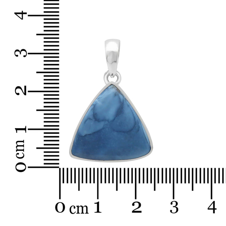 Blue Opal Sterling Silver Pendant - Triangular