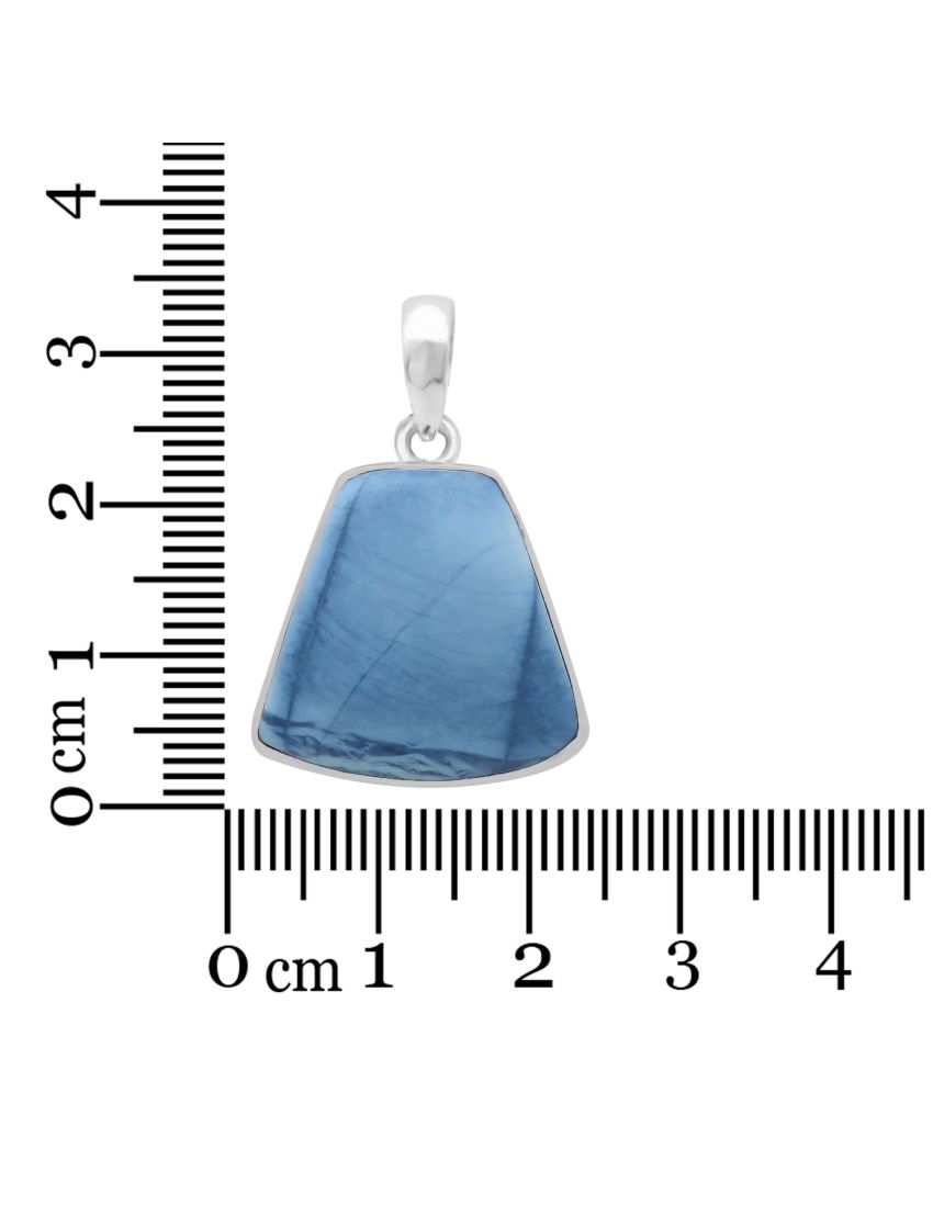 Blue Opal Sterling Silver Pendant - Free Form