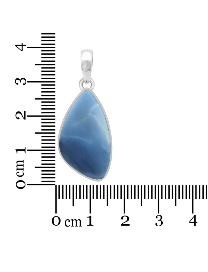 Blue Opal Sterling Silver Pendant - Free Form