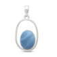 Blue Opal Sterling Silver Pendant - Oval