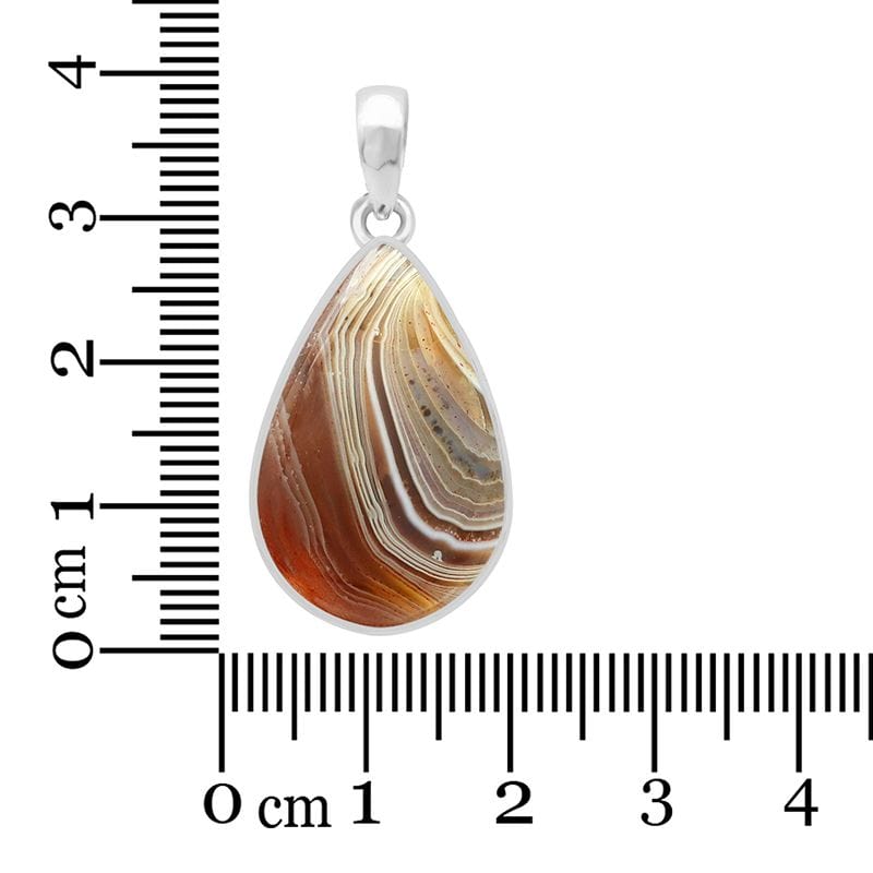 Botswana Agate Sterling Silver Pendant - Teardrop