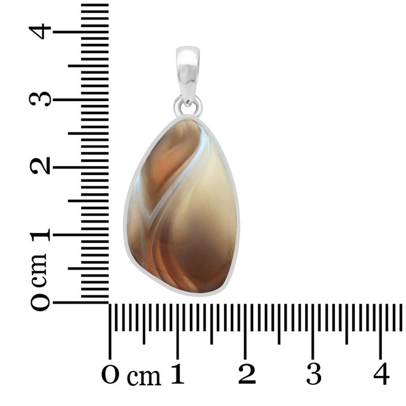 Botswana Agate Sterling Silver Pendant - Free Form